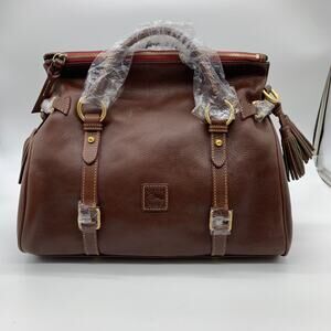 Dooney & Bourke Handbags Florentine Leather Satchel Brown Chestnut